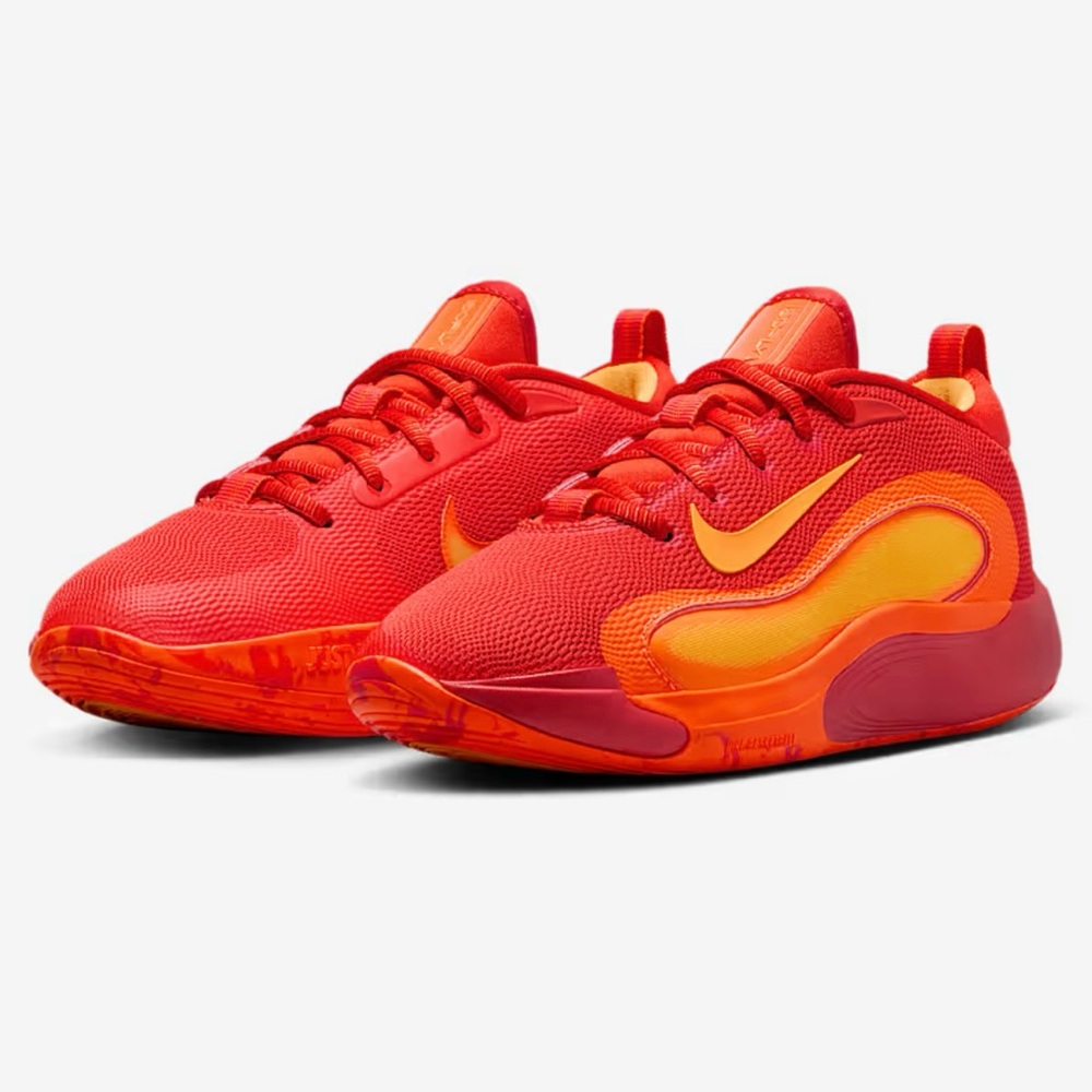 Nike Kids Fly Basketball Vibrant Red and Orange Sneakers